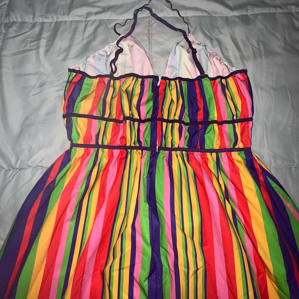 Colorful Striped Halter Dress
